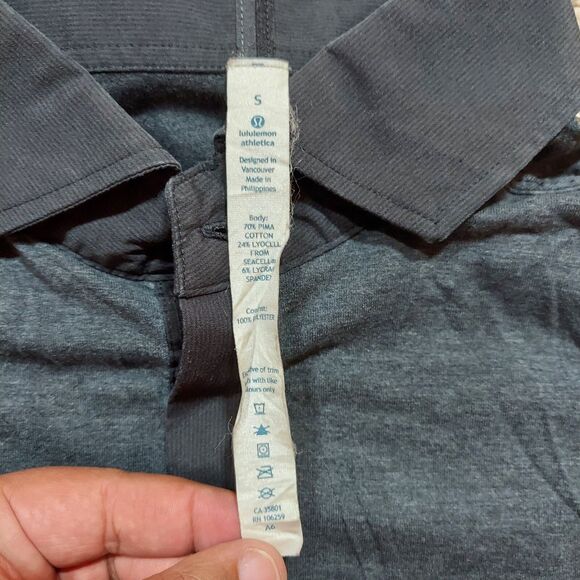 Lululemon Shirt Mens Small Gray Post Practice Polo M3A16S Stretch Performance - Picture 3 of 7
